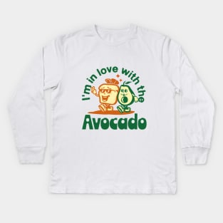 I'm in love with the avocado retro funny Kids Long Sleeve T-Shirt